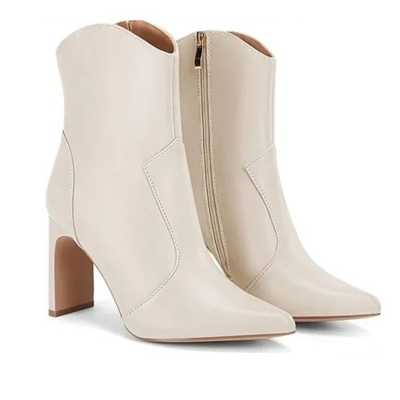 COUTGO Womens Western Ankle Boots High Heels Slim Block Size 10 - Picture 1 of 8